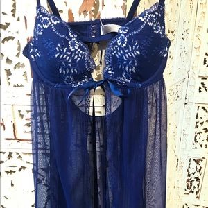 Victoria’s Secret Lingerie Blue Babydoll Chemise
